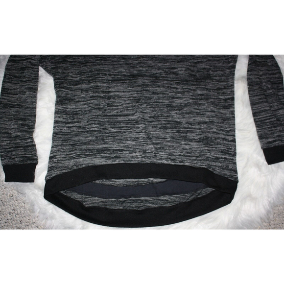 Olivaceous Hi-Low Sweater Black & Gray Sz M Leather Band LS GUC - Picture 3 of 6
